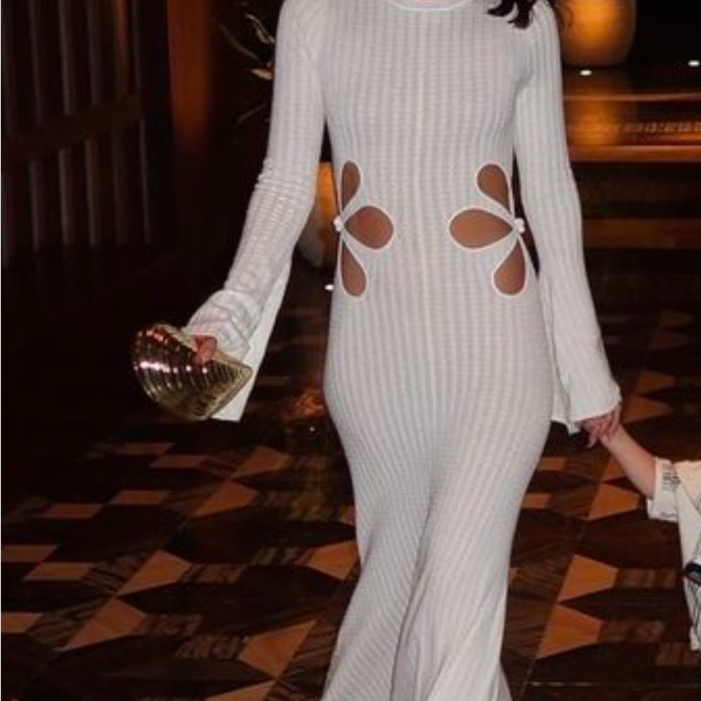 Sau Lee Destiny Knit Cutout Maxi Dress